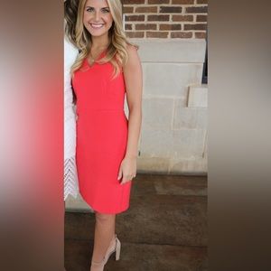 Ann Taylor Red Coral Sheath Dress size 00P